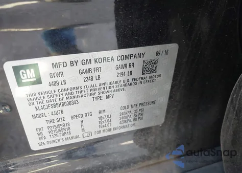 2017 Buick Encore Preferred Ii z USA, uszkodzony, nr VIN KL4CJFSB5HB030343